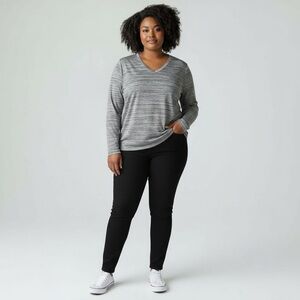 RBX Gray Striped Top with Pink Trim